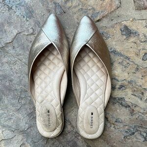 Birdies Silver Quilted Flats
